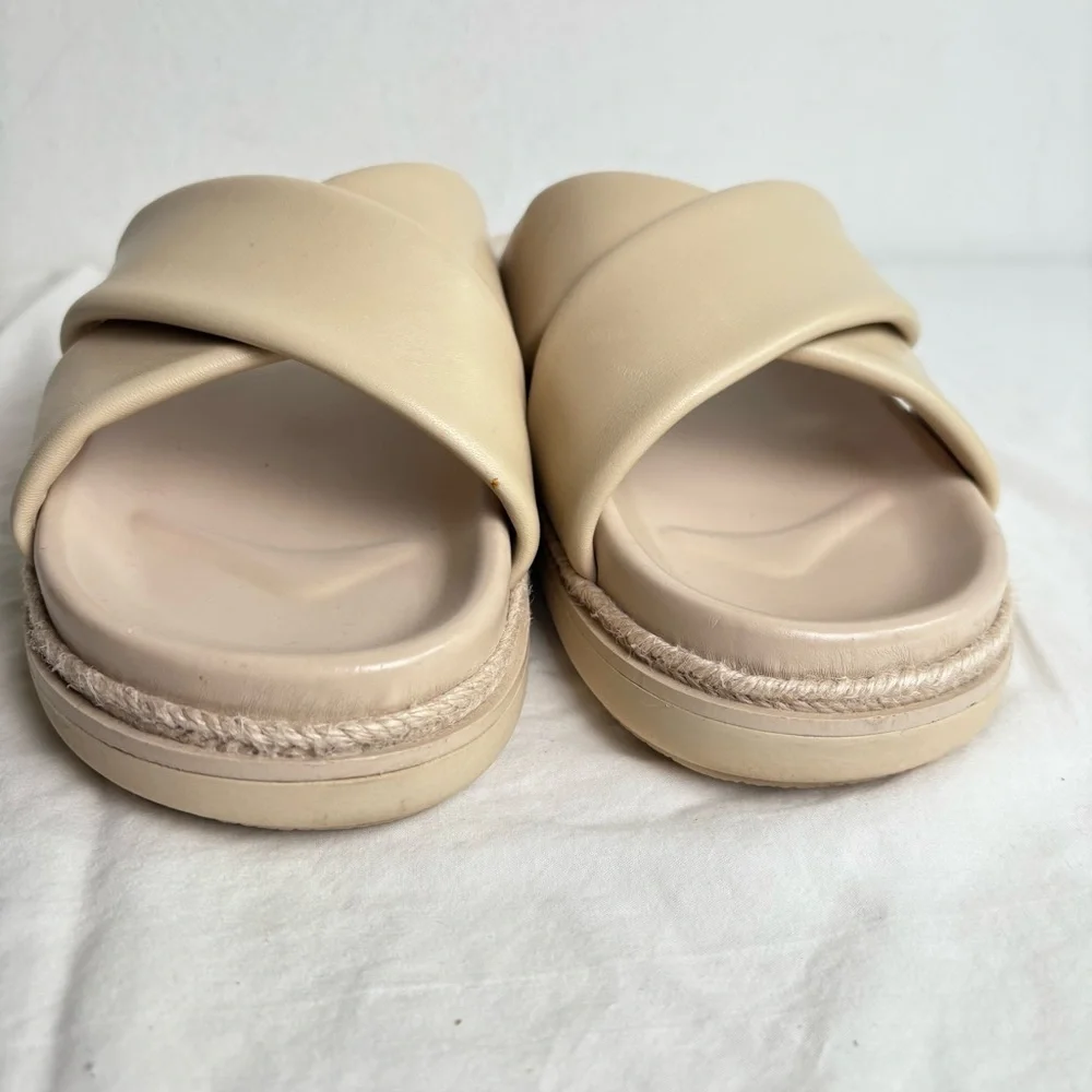 Vince Camuto Cresila Leather Light Platform Sandal Ivory Size 9 - Picture 6 of 12